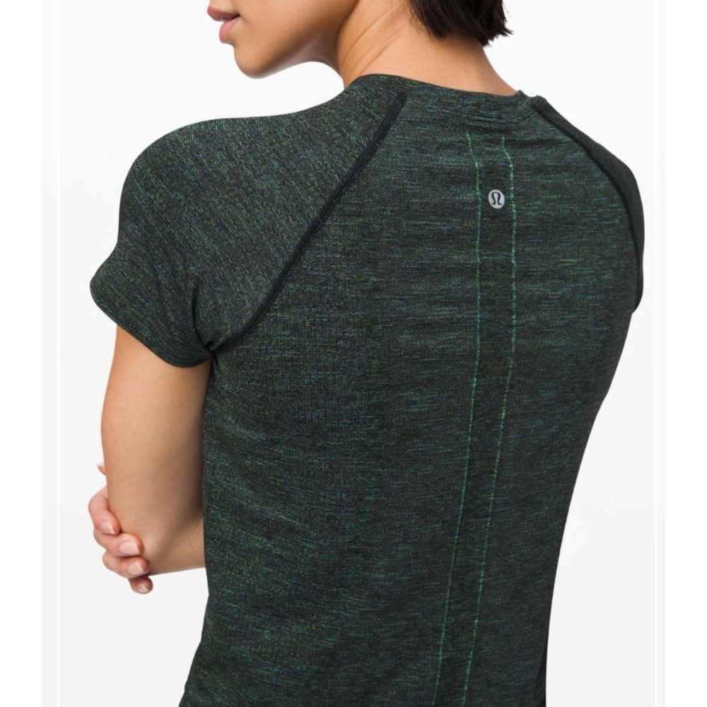 Lululemon Swiftly Speed Short Sleeve Black / Deep Coal / Clean Green / Azure 8 - Picture 4 of 8